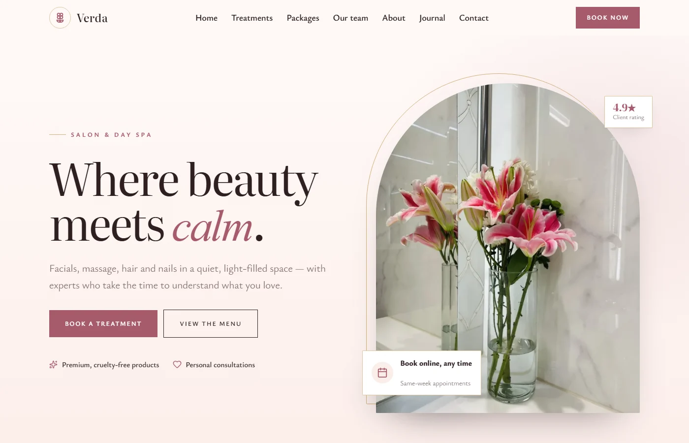 Preview of the Beauty salon & spa template