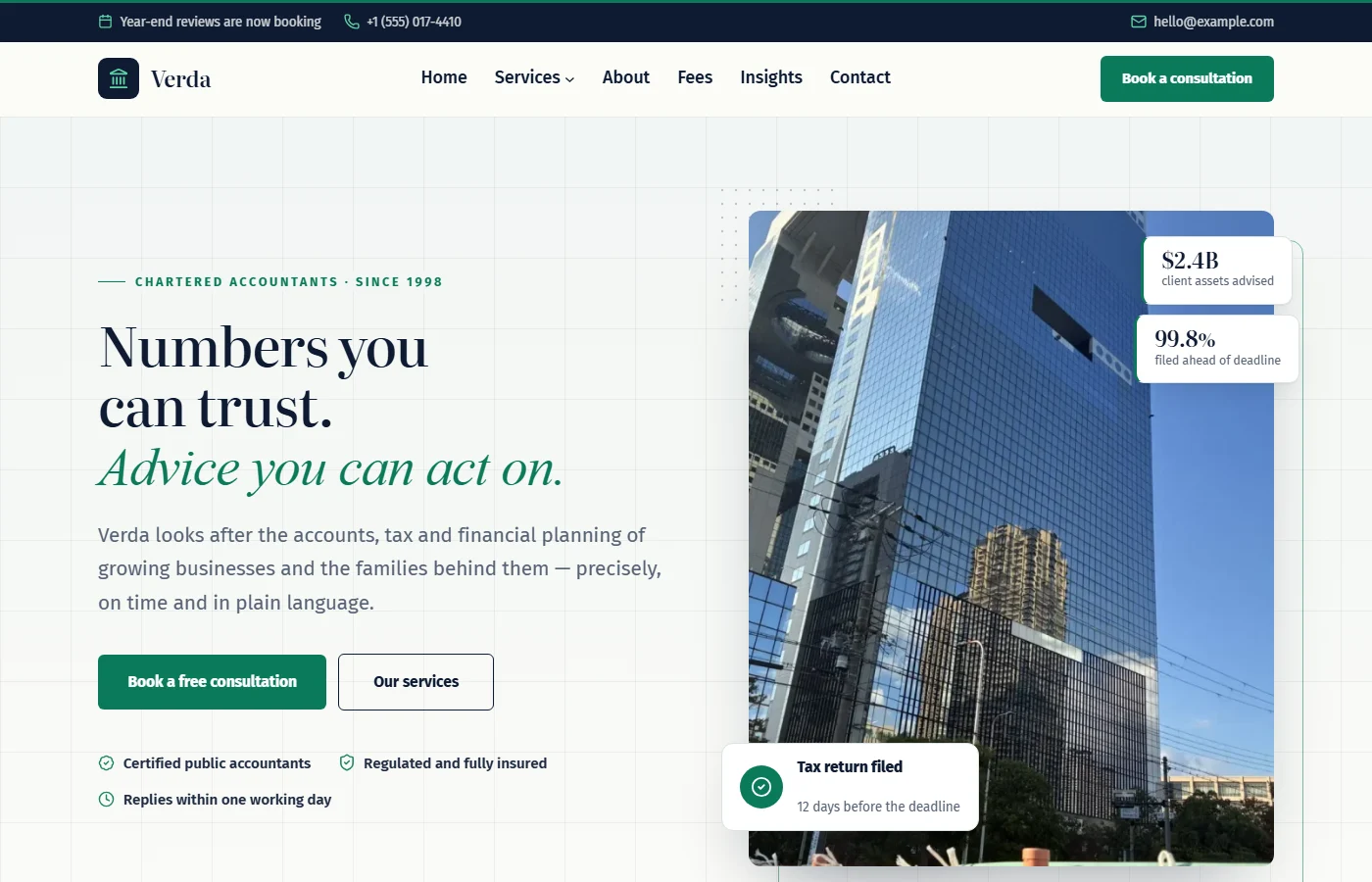 Preview of the Accounting & finance firm template