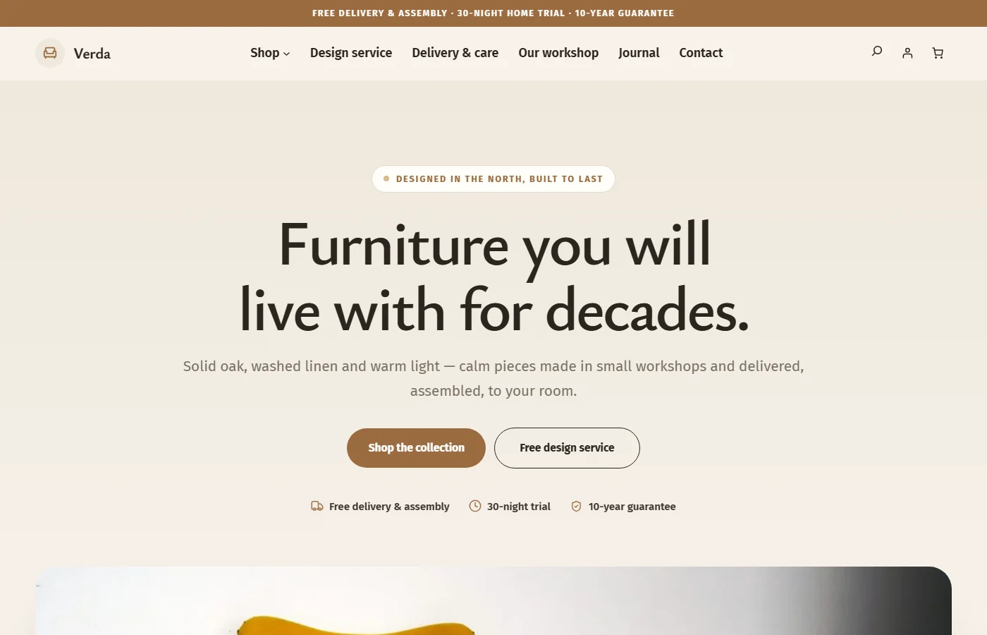 Preview of the Furniture & home décor template