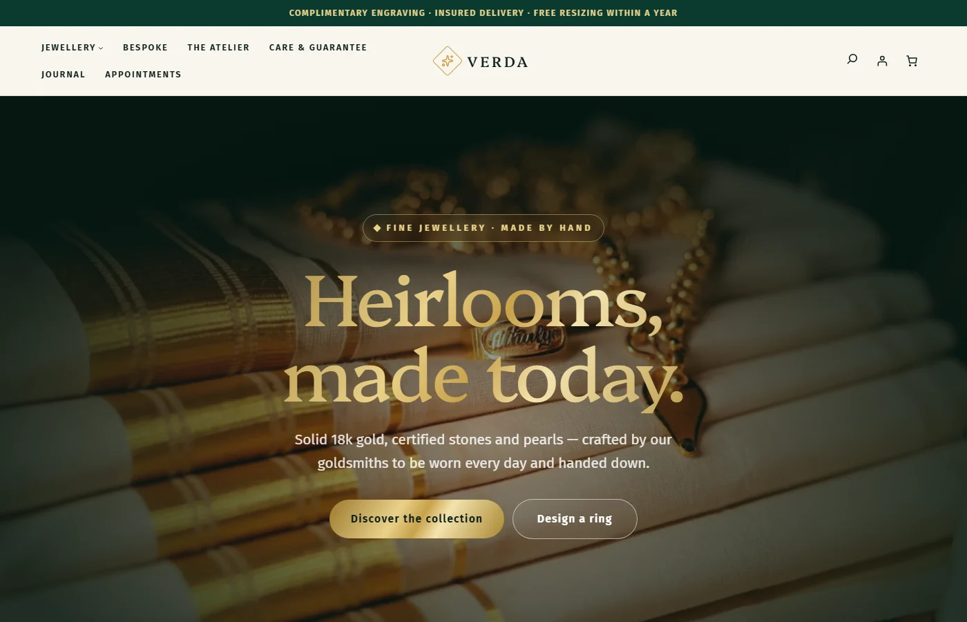 Preview of the Jewelry store template