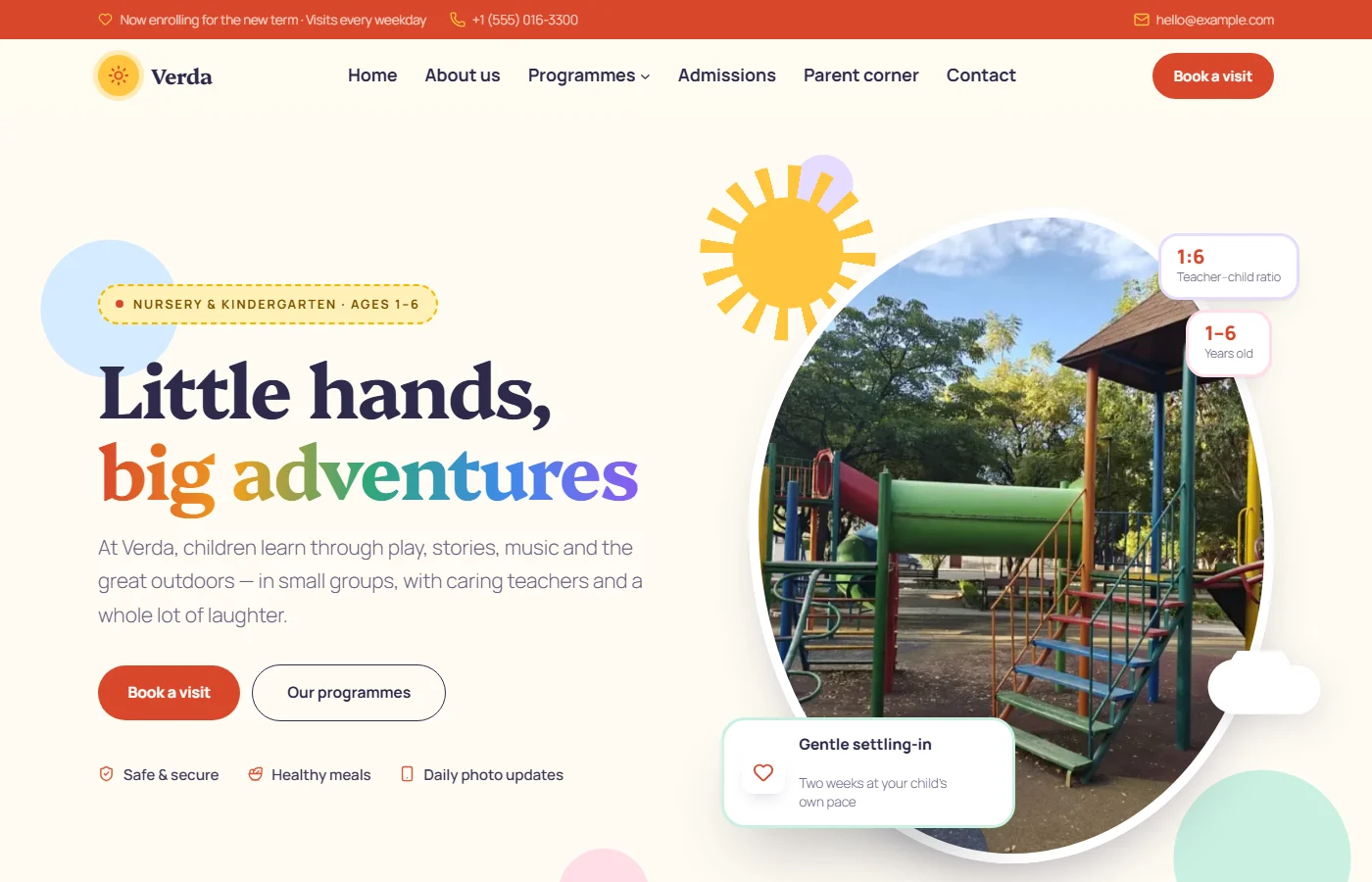 Preview of the Kindergarten & nursery template
