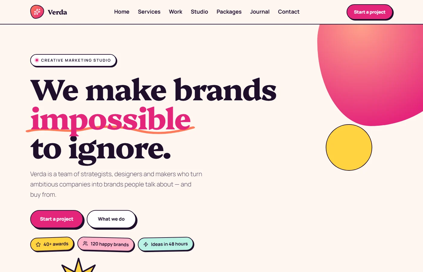 Preview of the Creative marketing agency template