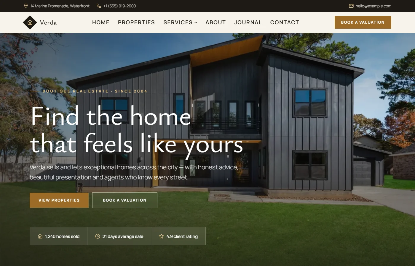 Preview of the Real estate agency template