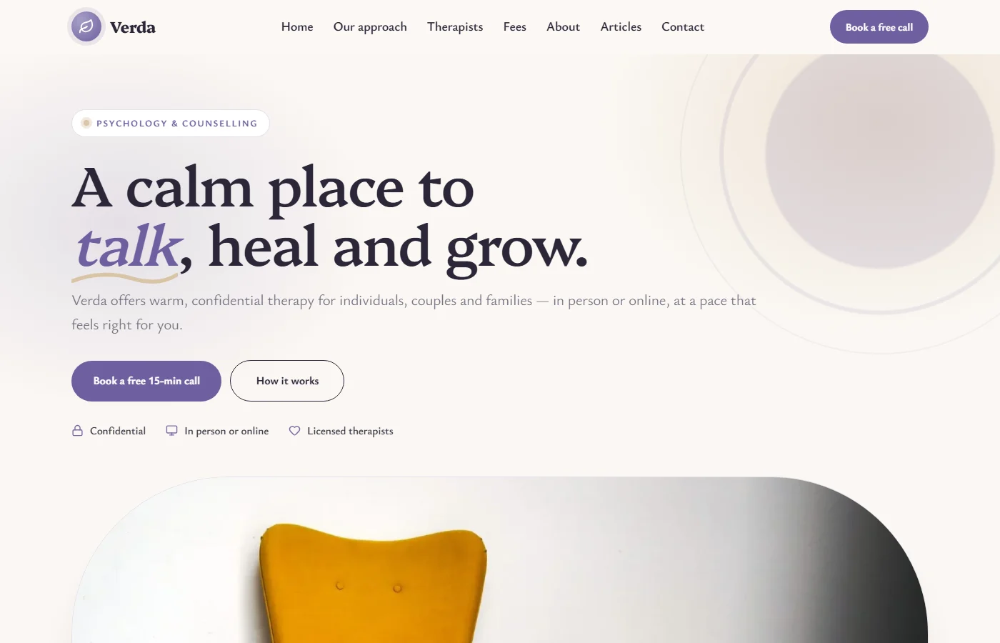 Preview of the Psychology & therapy template