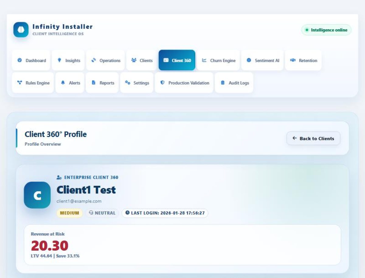 Churn & Client Intelligence — screenshot 3