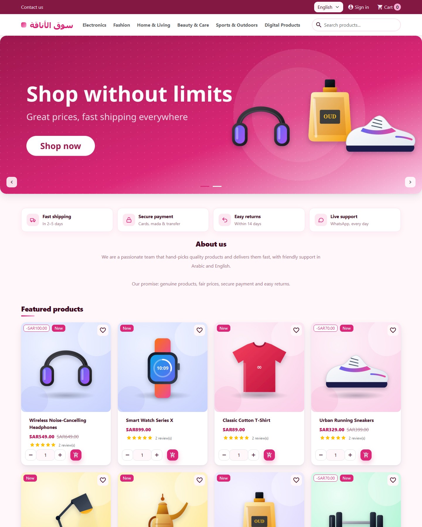 PrestaShop store with the Ready Pack