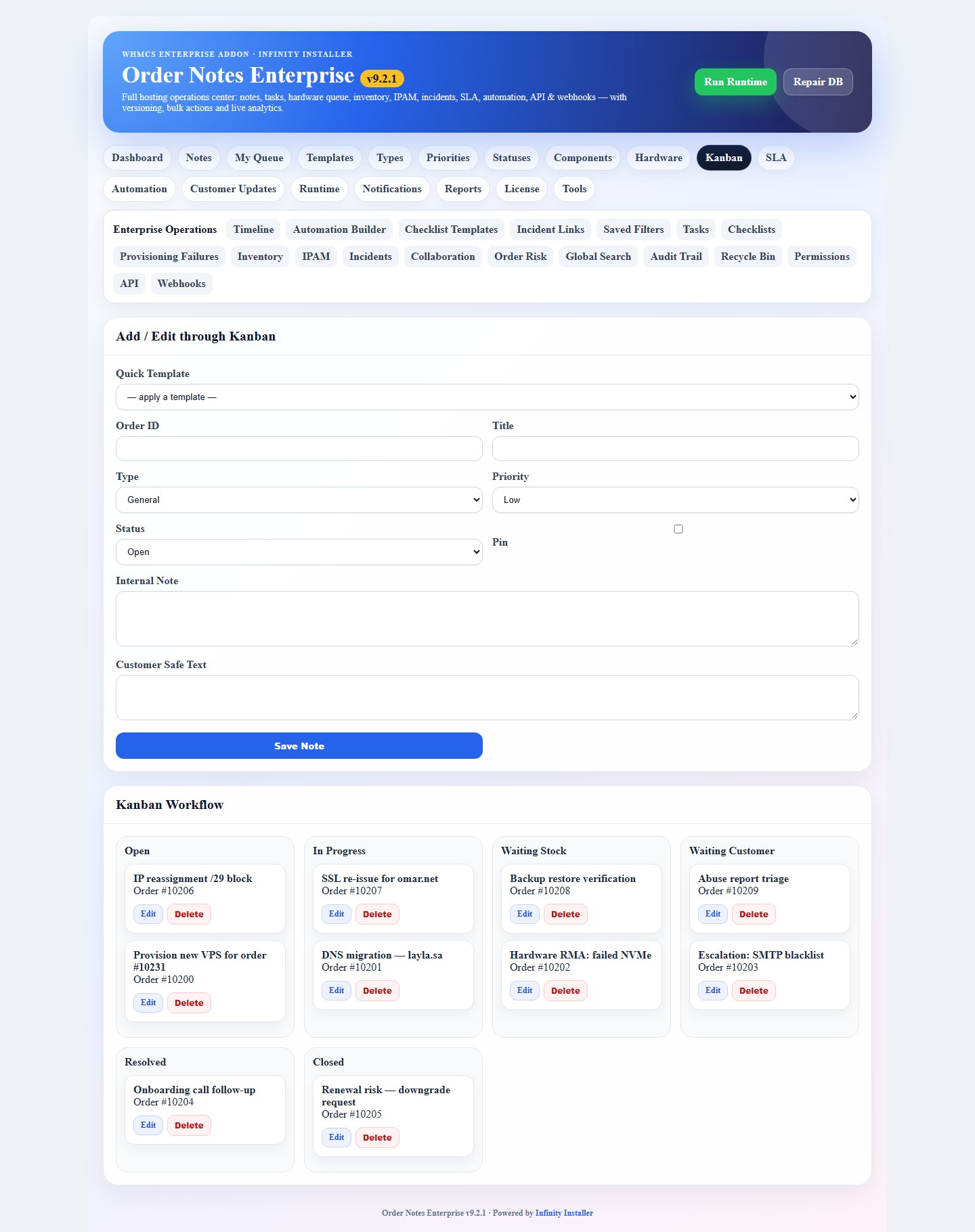 Order Notes Enterprise — screenshot 3