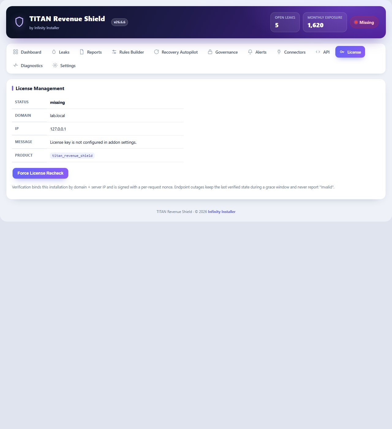 TITAN Revenue Shield for WHMCS — screenshot 5