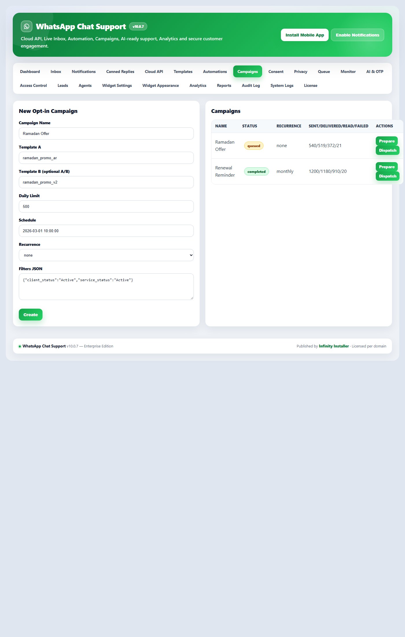 WhatsApp Chat Support for WHMCS — screenshot 4